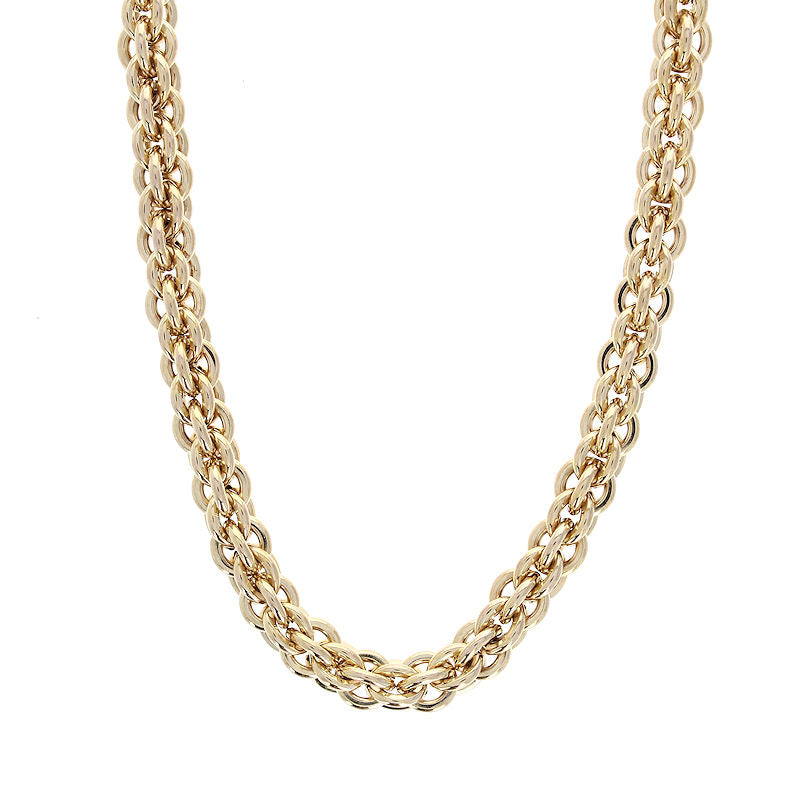 Ladies 14kt Yellow Gold Fancy Link Style Necklace 24" Long