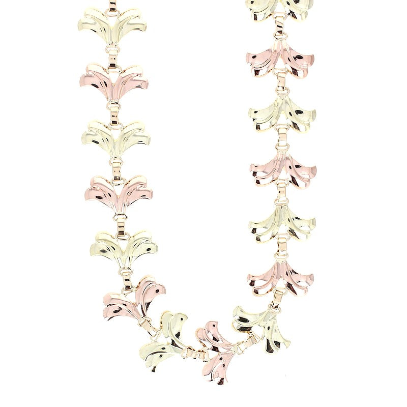 Ladies 14kt Yellow and Rose Gold Fleur De Lis Necklace by Tiffany & Co.