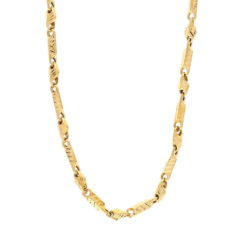 Ladies 20kt Yellow Gold Fancy Link Necklace 20" Long