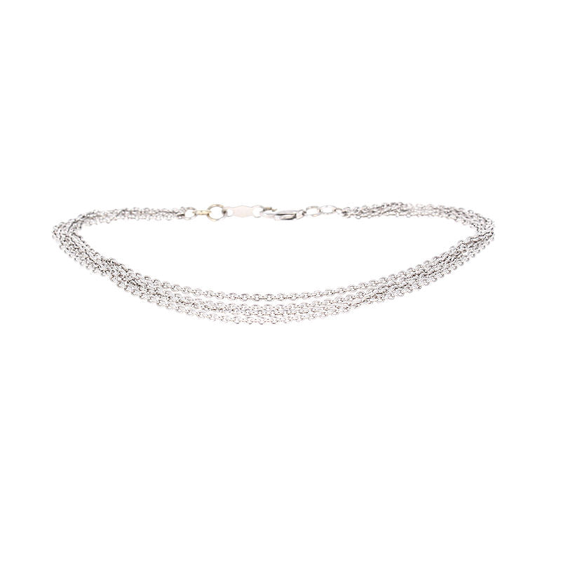 Ladies 18kt White Gold Quad Strand Bracelet