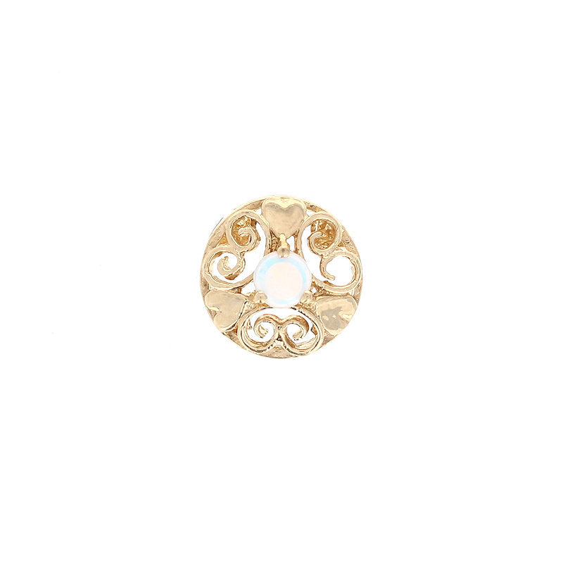 Ladies 10kt Yellow Gold Opal Slide