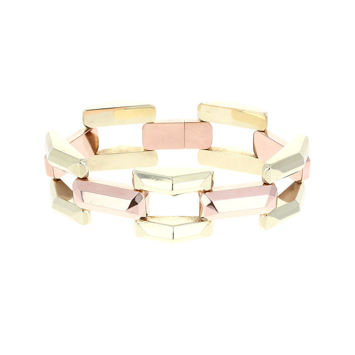 Ladies 14kt Rose and Green Gold Bracelet