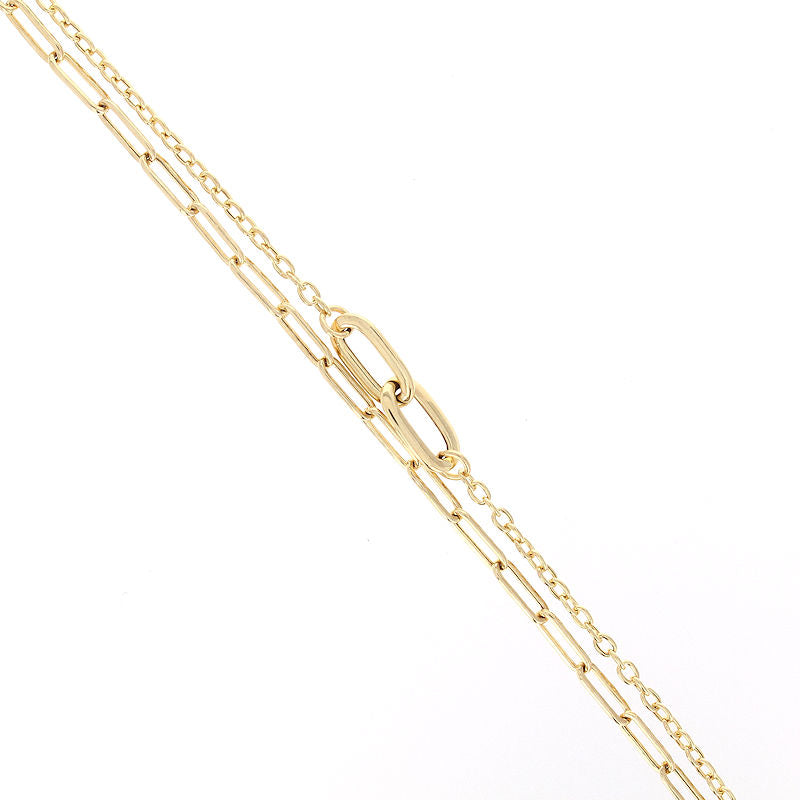 Ladies 14kt Yellow Gold Multi Strand Paperclip Bracelet