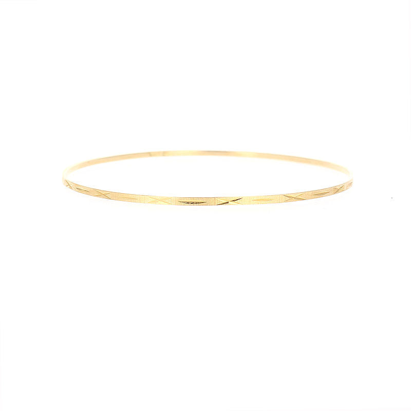 Ladies 21kt Yellow Gold Etched Bangle Bracelet