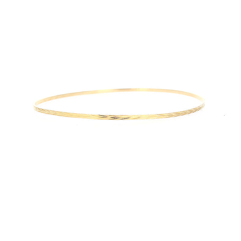 Ladies 21kt Yellow Gold Feathered Bangle Bracelet