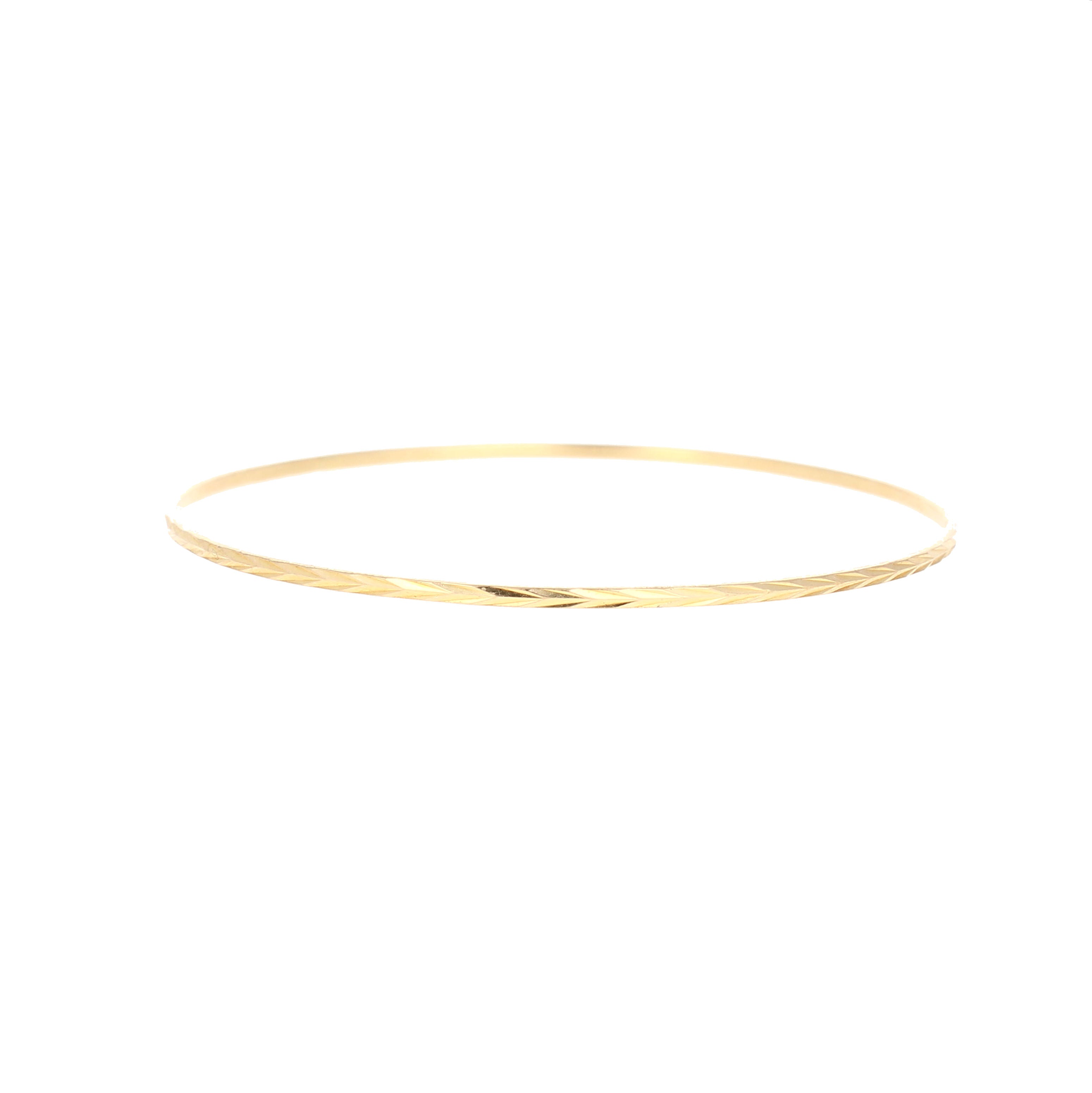Ladies 21kt Yellow Gold Feathered Bangle Bracelet