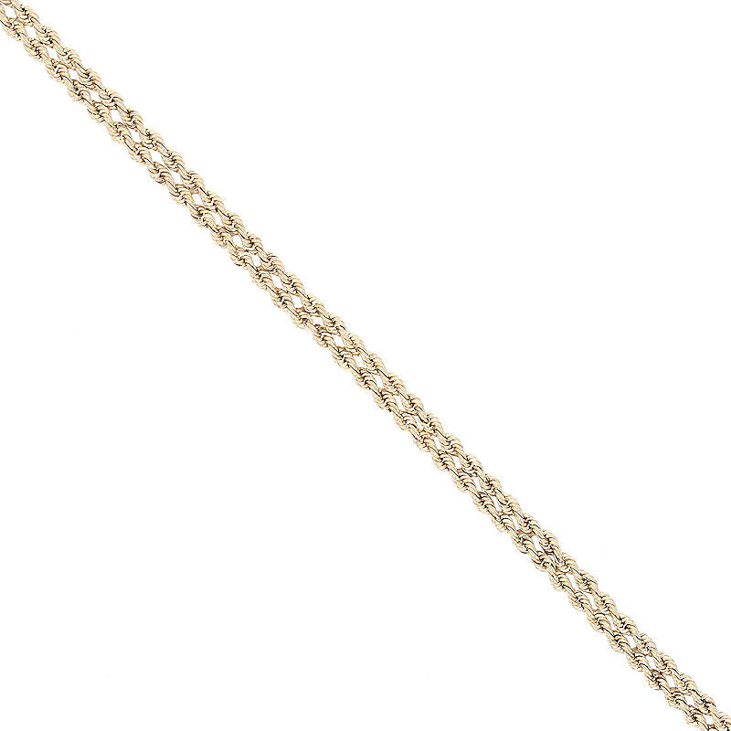 Ladies 14kt Yellow Gold Double Rope Bracelet