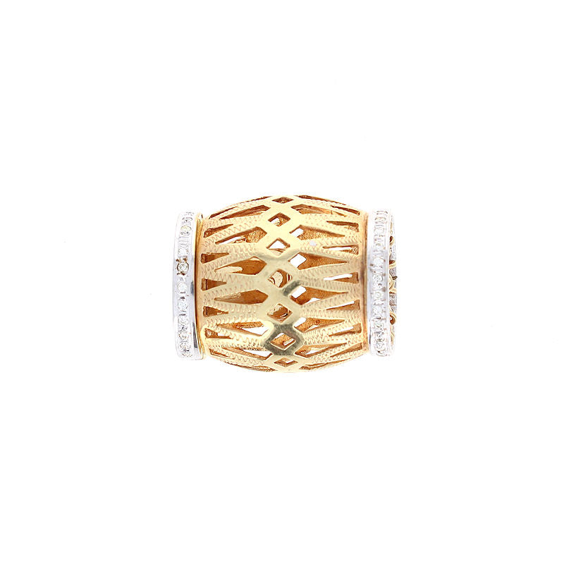 Ladies 14kt Two Tone 0.44cts Diamond Pearl Clasp