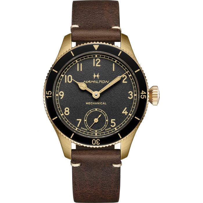 Mens Bronze and Titanium Khaki Aviation Hamilton Mechanical Watch H76709530