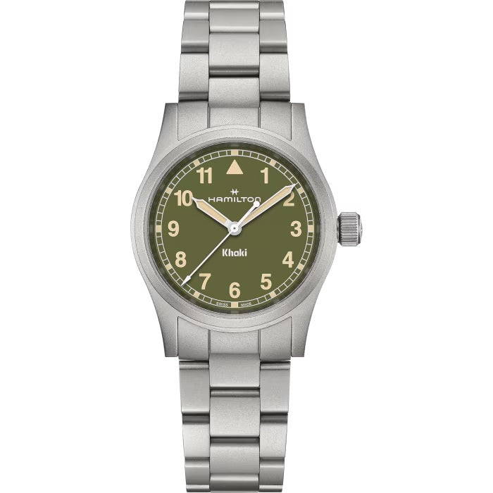 Mens Stainless Steel Khaki Field Hamilton Quartz Watch H69301160