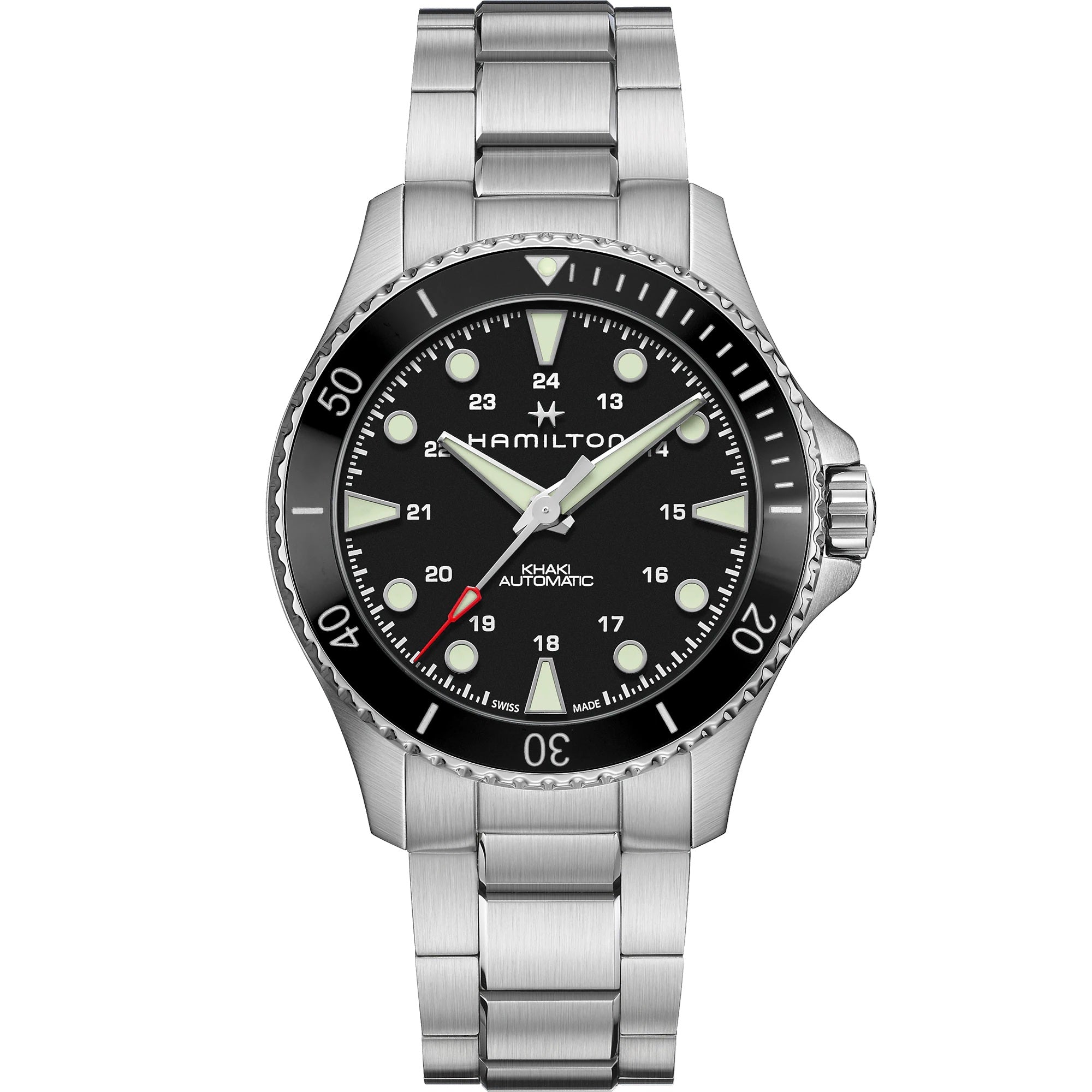 Mens Stainless Steel Khaki Navy Scuba Hamilton Automatic Watch H82515130