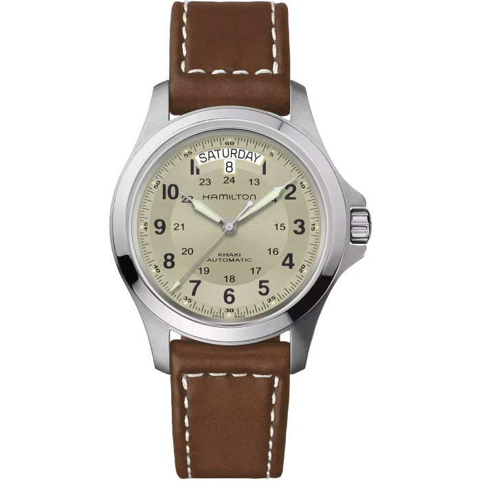 Mens Stainless Steel Khaki Field Hamilton Automatic Watch H64455523