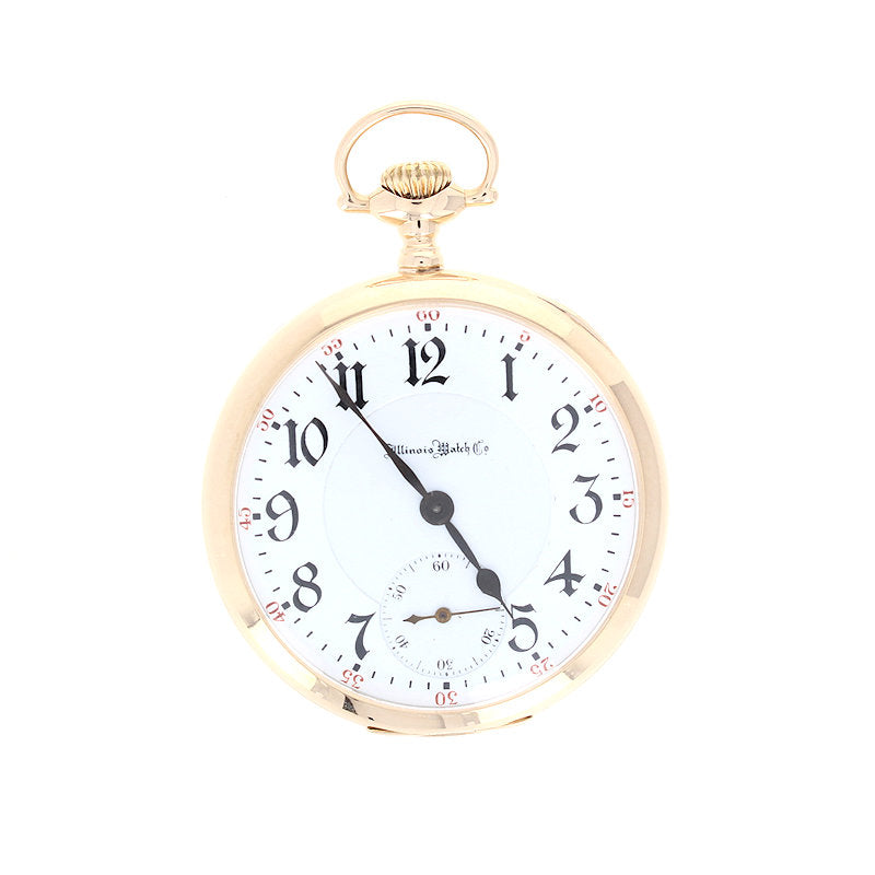 Illinois 14kt Yellow Gold Open Face Manual Wind Pocket Watch Circa 1912