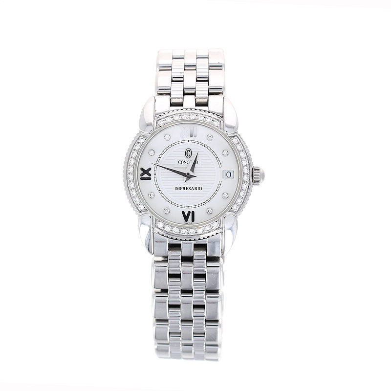 Ladies Stainless Steel Concord Impresario Quartz Diamond Watch