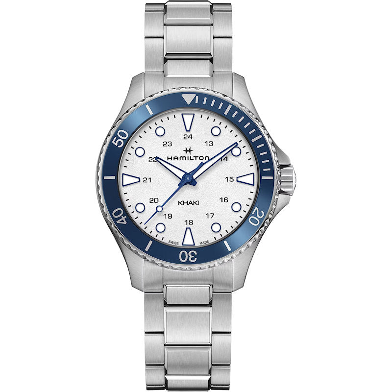Mens Stainless Steel Khaki Navy Scuba Hamilton Quartz Watch H82231150