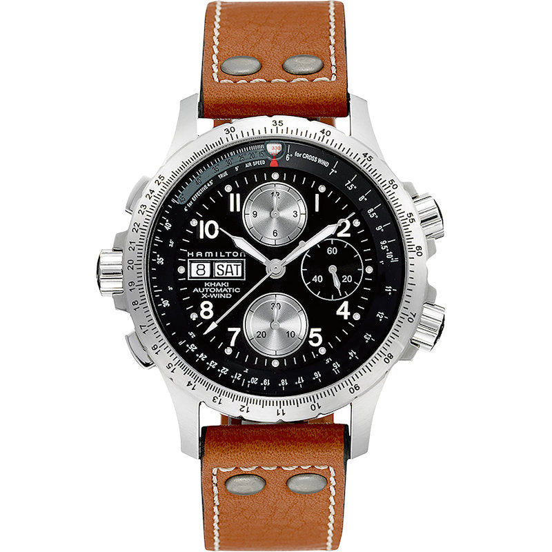 Mens Stainless Steel Khaki Aviator X-Wind Hamilton Automatic Watch H77616533