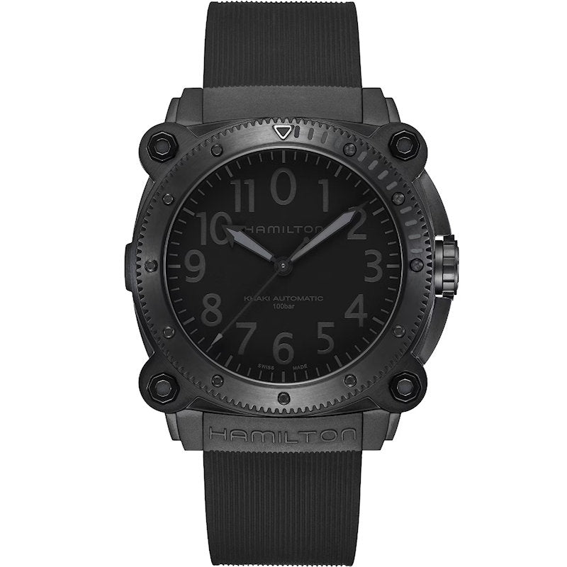 Mens Titanium Khaki Navy Belowzero Hamilton Automatic Watch H78505330