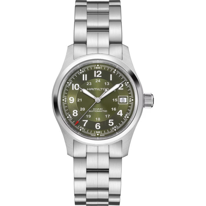 Mens Stainless Steel Khaki Field Hamilton Automatic Watch H70605540