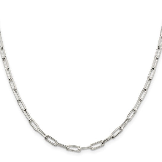 Ladies Sterling Silver 4.25mm Paperclip Chain 24" Long