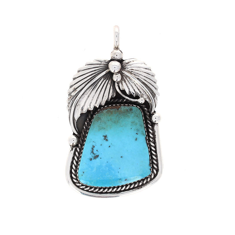 Ladies Sterling Silver Turquoise Pendant
