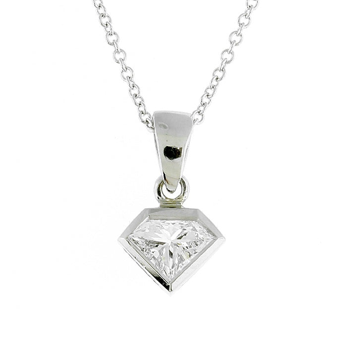 Ladies Platinum 0.75ct Shield Cut Diamond Pendant