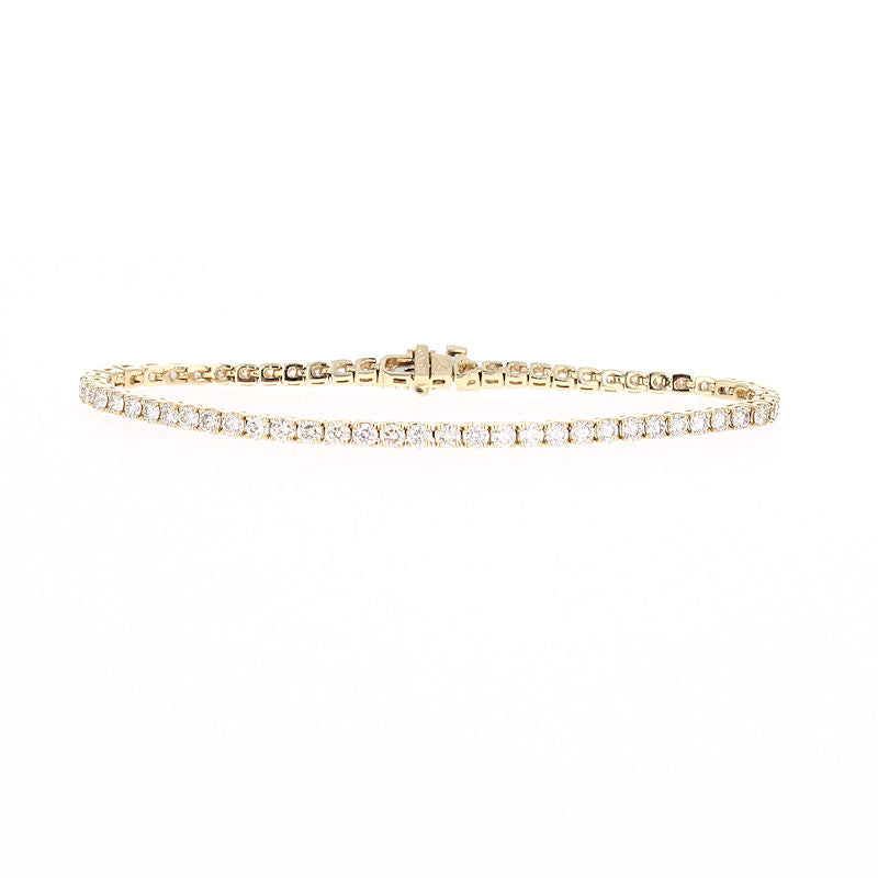 Ladies 14kt Yellow Gold 4.07cts Diamond Tennis Bracelet