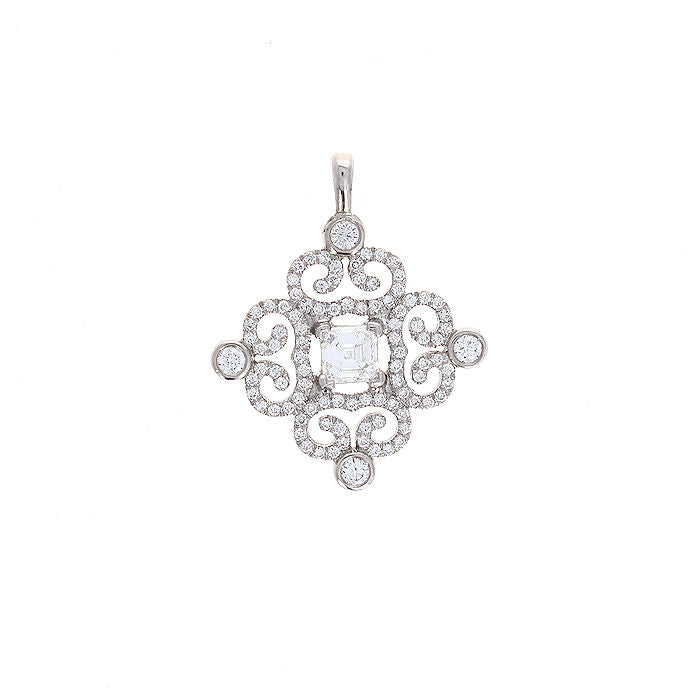 Ladies 14kt White Gold 1.19ct Diamond Pendant