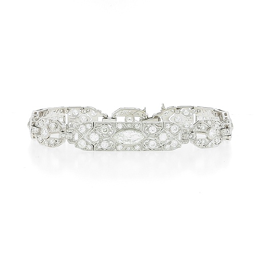 Exceptional Antique Art Deco Platinum Diamond Bracelet, Mallett, Engla –  Daisy Exclusive